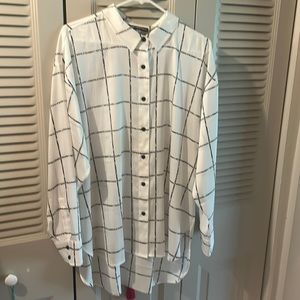 Karl Lagerfeld Long Sleeve White Stripe Shirt.